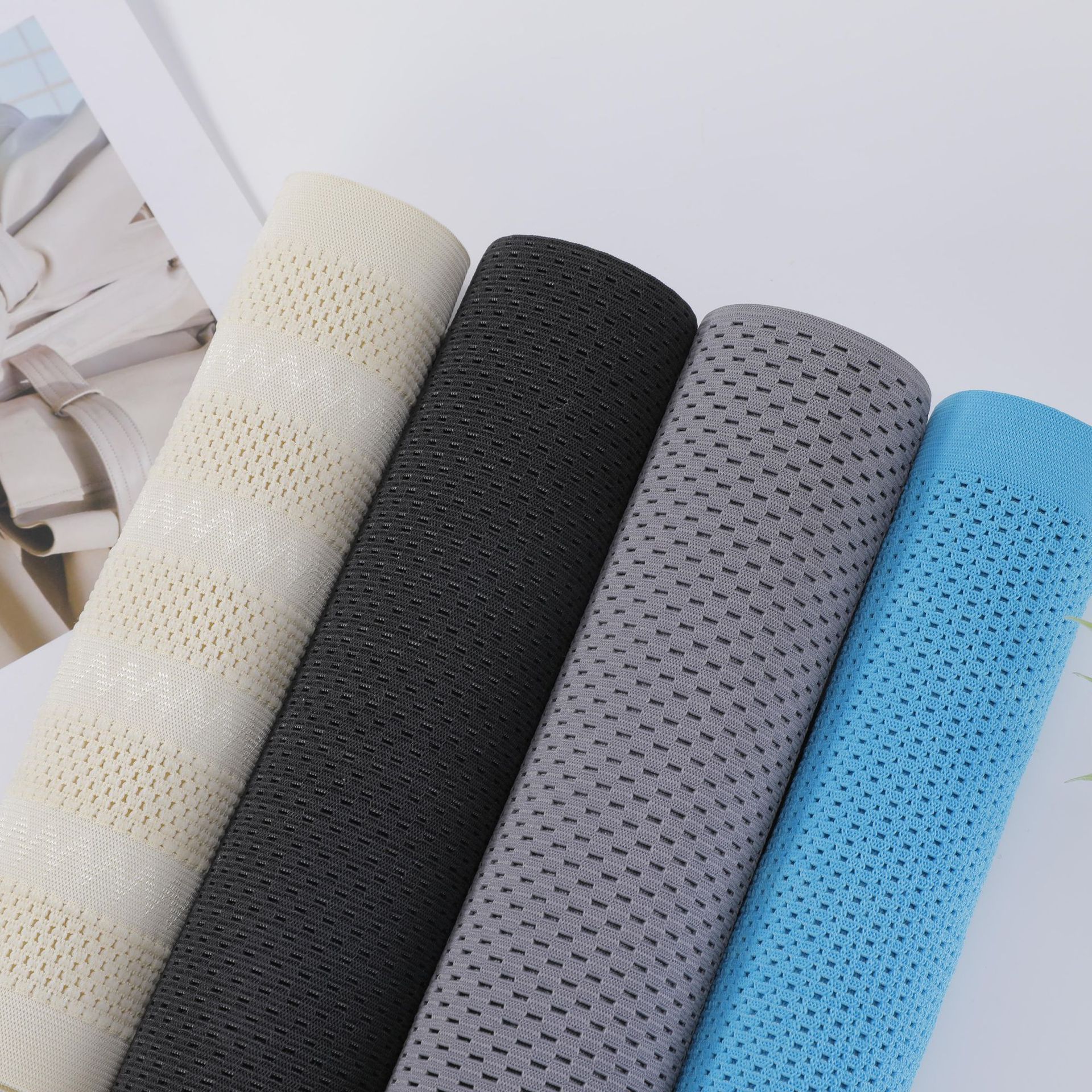 弹力透气网布满天星网布车窗帘布运动服内里网眼布料小透气弹力