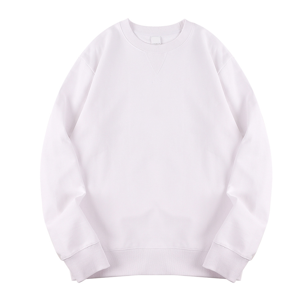 2022 340g algodón terry cuello redondo suéter ins gota hombro moda nicho estilo coreano hong kong estilo otoño y abrigo de invierno