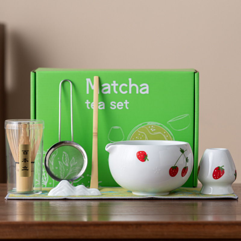 新商品 抹茶ボウル 抹茶道具ブラシ 日本茶茶碗 抹茶カップ 粉ボウル ミキサー 茶筅器具セット|undefined