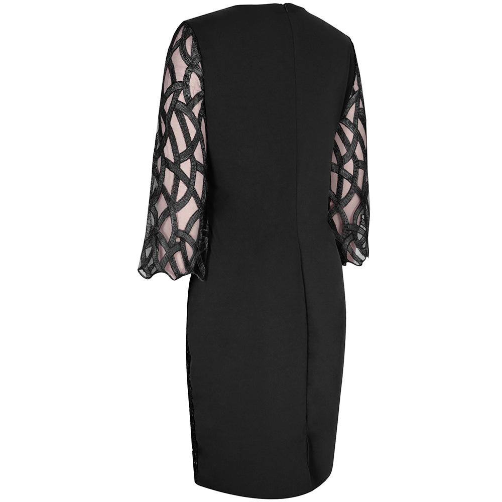 402g Weight Knee-Length Dress Length Type 3/4 Length Sleeve Sleeve Length Regular Dress Dresses Type Bell Sleeve Sleeve Type Polyester Fabric Type Mid Waist Waist Line Daily Occasion Round Neck Neckline Regular Fit Fit Type Solid Color Pattern All Seasons Season Beaded, Lace Design Simple Style Style Wholesale Simple Style Beaded Lace Solid Color Daily Round Neck 3/4 Length Sleeve Regular Dress 1