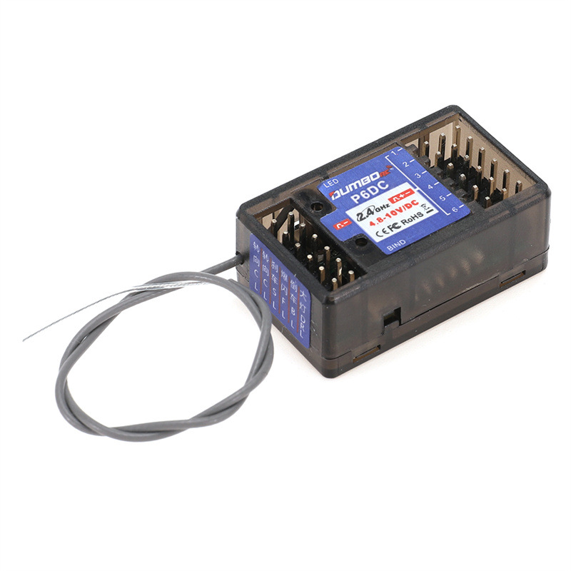 Control Remoto y Receptor Tipo Pistola para Modelismo X6 2.4G de Plástico para Autos Barcos y Tanques RC