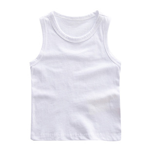 Pattern making summer new children's sleeveless solid color vest medium and small children's casual top fashion foreign trade Wholesale