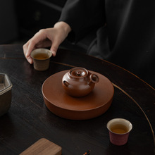 日式侧把壶粗陶紫砂土泡茶壶功夫茶具高档家用侘寂风球孔过滤小壶
