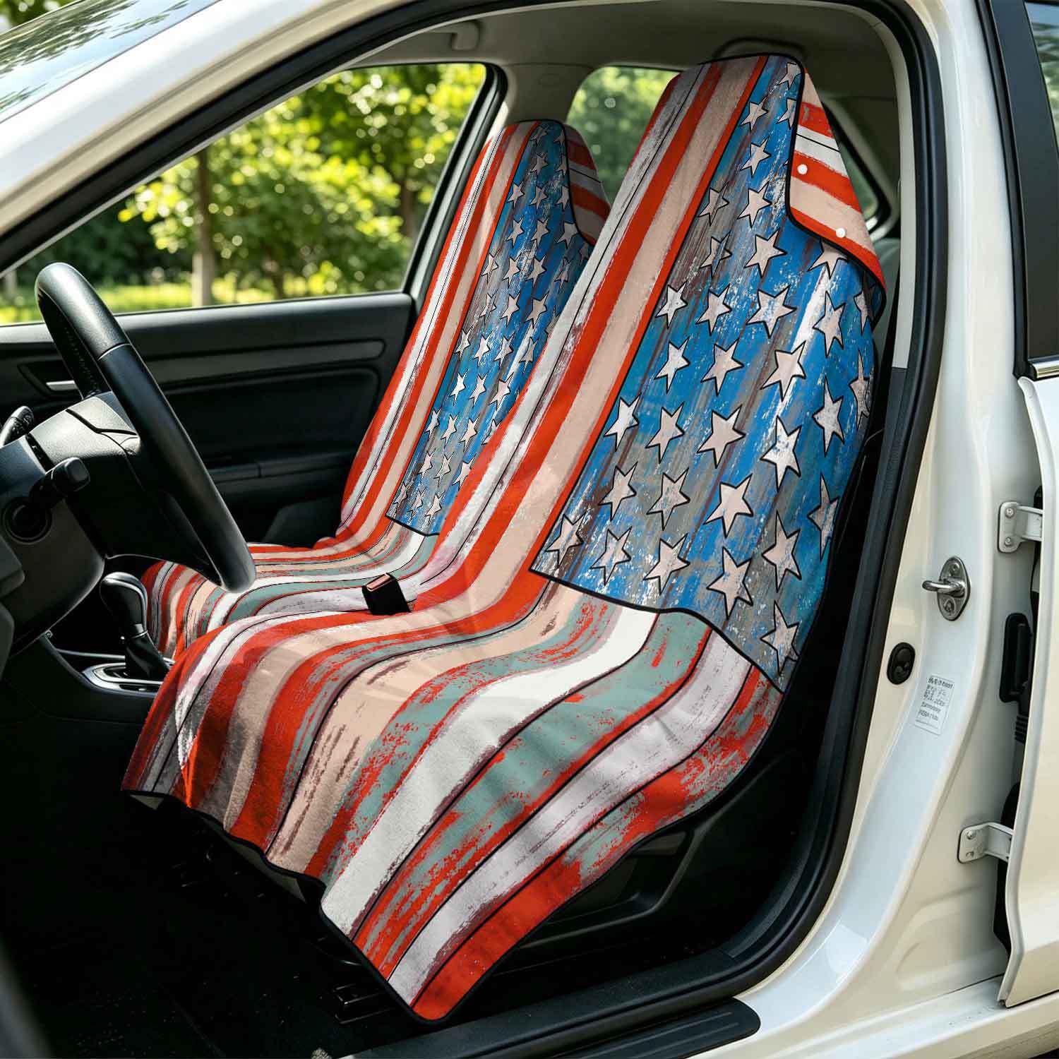 2-piece dual-use car seat cover, ultra-fine fiber, can be used as a beach towel, printed car protective seat cover 13