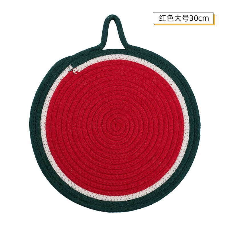 Almohadilla de té terminada-rojo grande 30cm