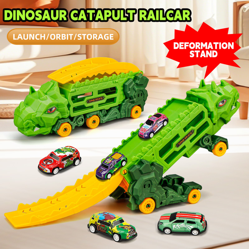 Cross-Border Transforming Dinosaur Toy Car Boy Folding Storage Track Ejection Sliding Car Children's Toys Wholesale Cross-Border Transforming Dinosaur Toy Car Boy Folding Storage Track Ejection Sliding Car Children's Toys Wholesale