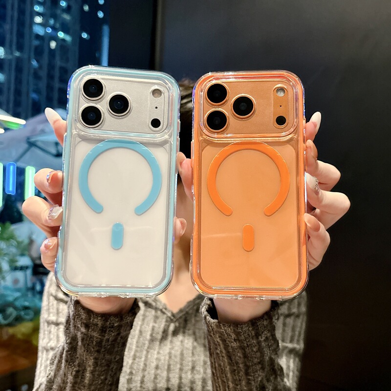 17 Suitable for iPhone 18Pro Two-In-One Colorful Magnetic Suction Case for Apple 16, Anti-Fall Case for 15, Protective Case for 14, 13
