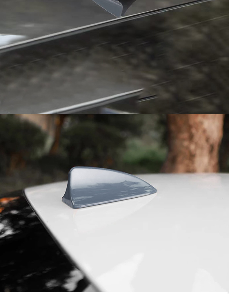New A881 universal car shark fin decorative antenna with piano finish, adhesive type, for roof modification