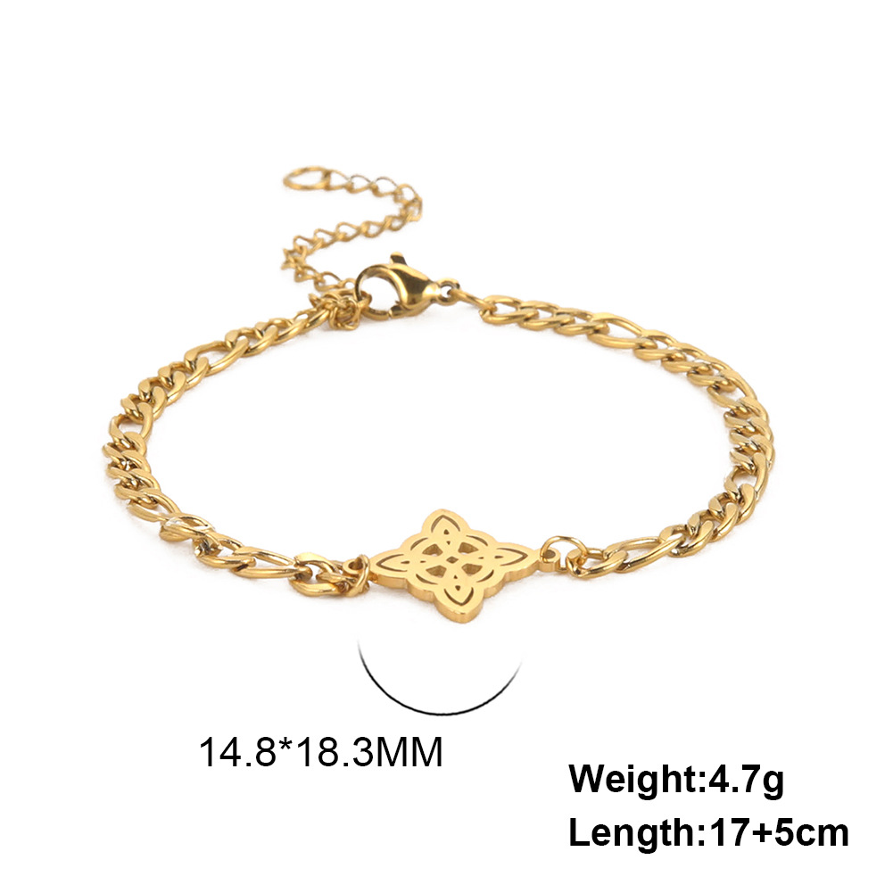 Unisex Gender Vintage Style Simple Style Witch Knot Solid Color Stainless Steel Plating Hollow Out Bracelets