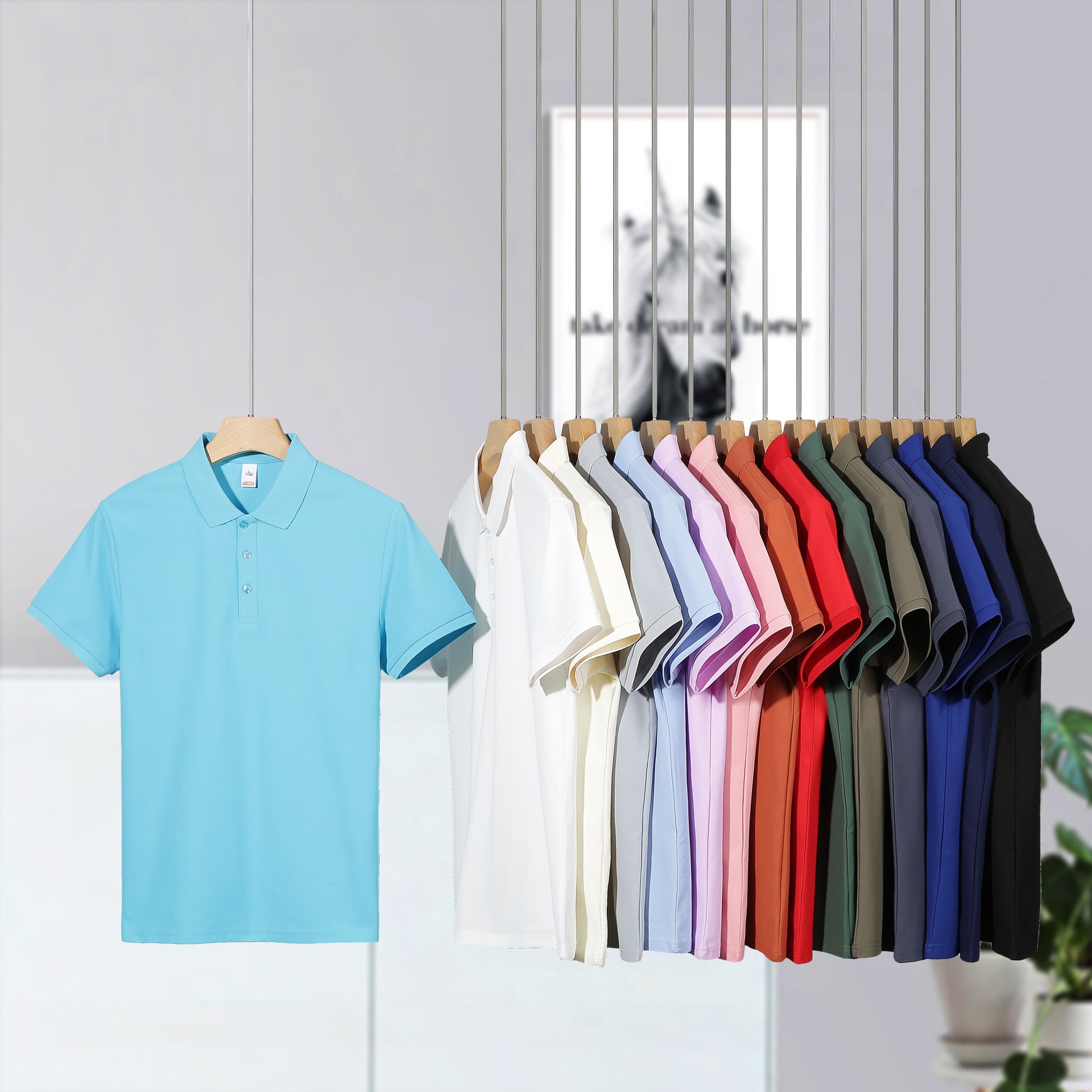 Polo de Verano 2026, Fresco y Transpirable, Ligero, con Fragancia de Lujo, de Poliéster, Color Sólido, con Solapa, Popular, de Manga Corta