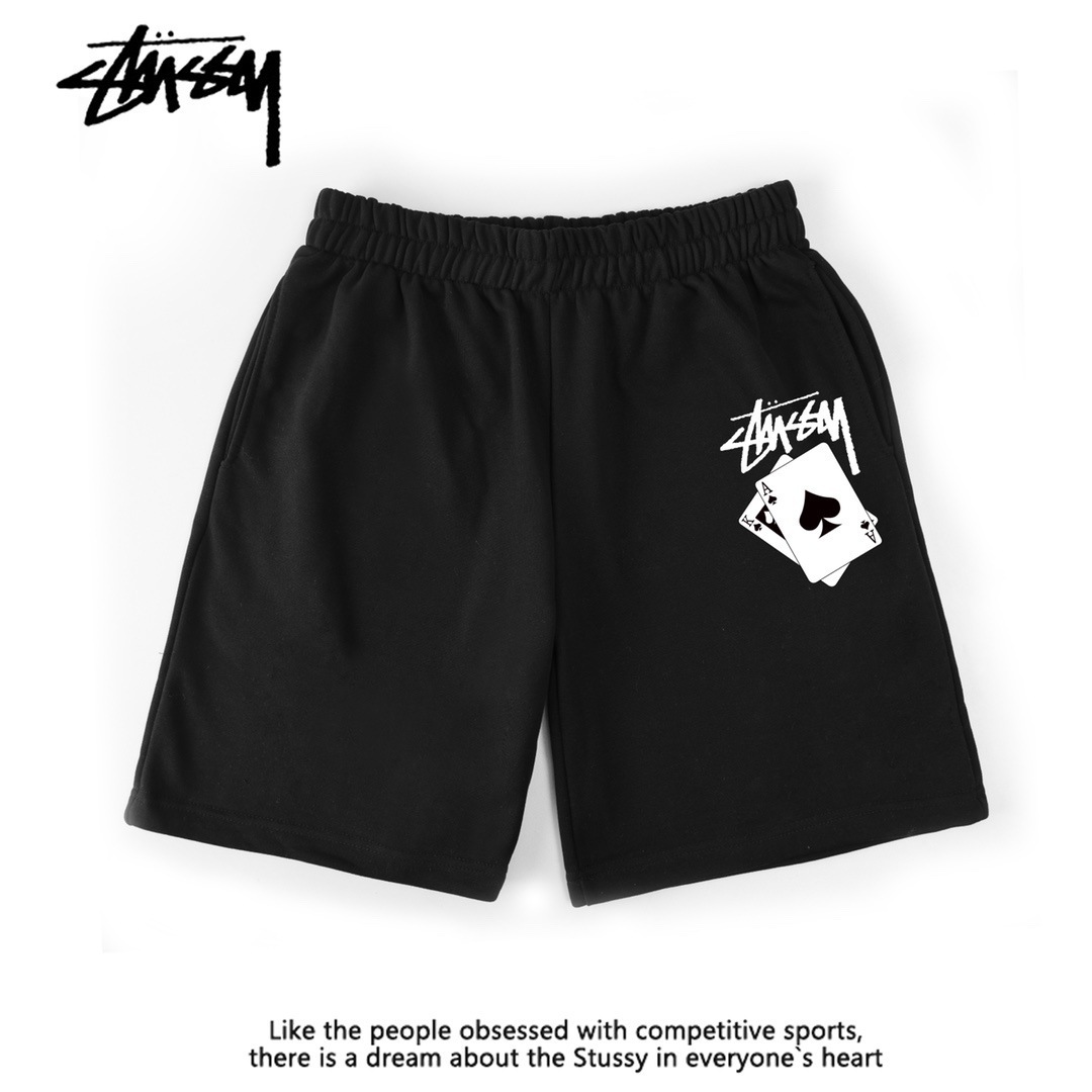 Stussy Sweat Shorts Ace Of Spades Black