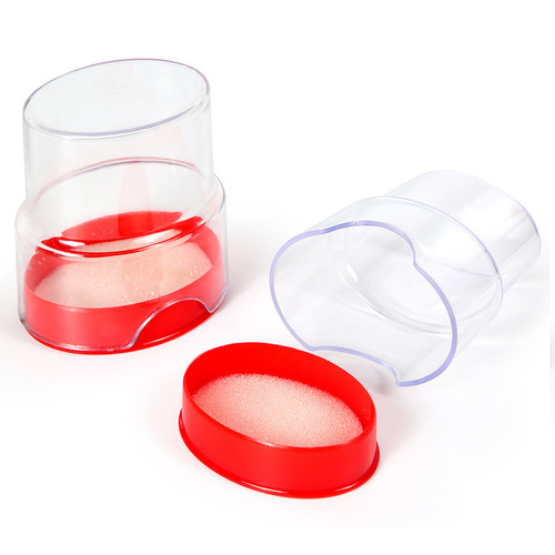 Huajie Factory Wholesale Plastic Round Transparent Seal Box Oval Financial Seal Contract Seal Official Seal Storage Box