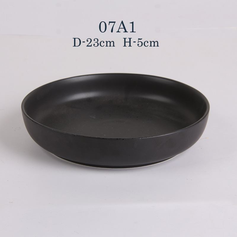 Asa Comercio exterior profundo y superficial placa redonda de cerámica Hotel hogar plato de cerámica plato de fruta ensalada placa occidental Placa de carne