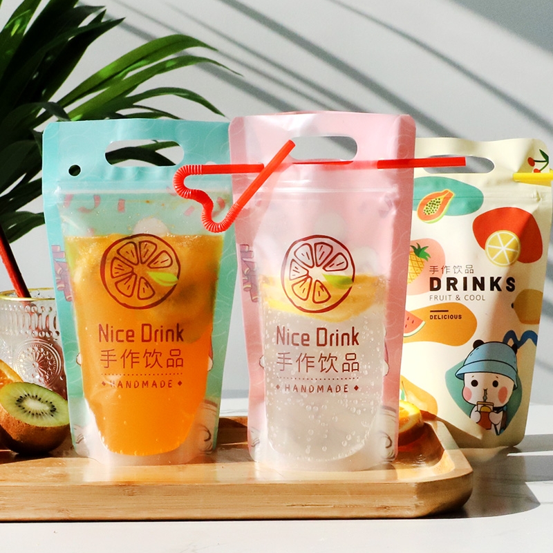 奶茶袋酸梅汤饮料袋果汁袋一次性打包袋自封口透明袋子密封包装袋