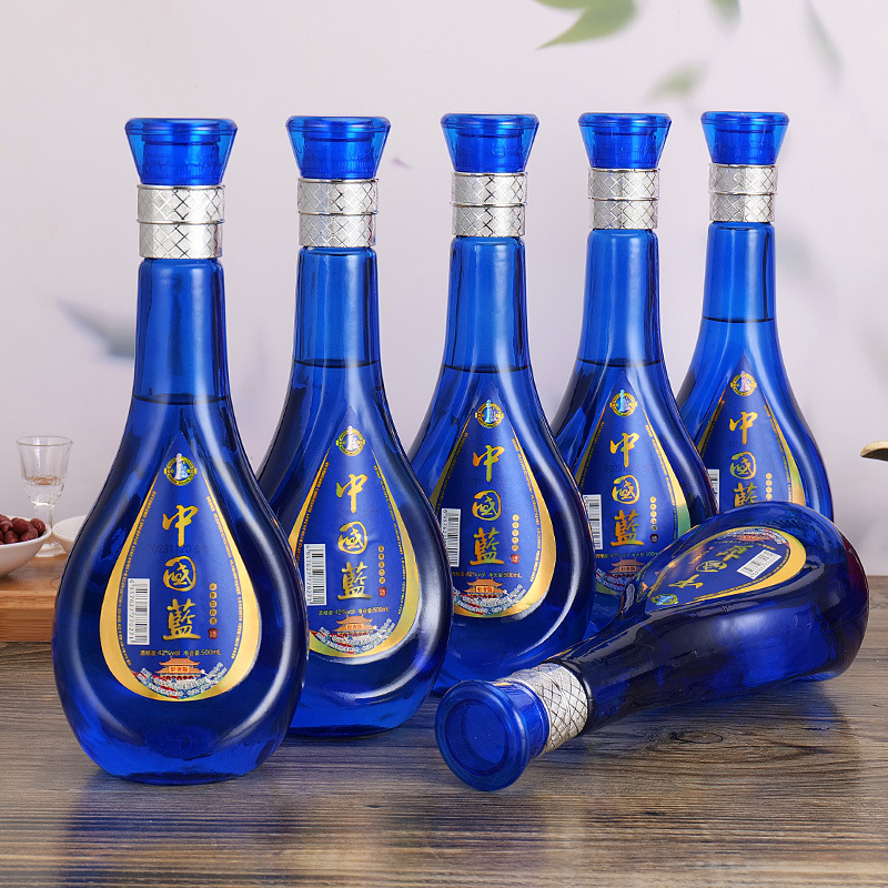中国蓝酒42度500ml*6瓶纯粮食酒固态发酵浓香型白酒整箱送礼