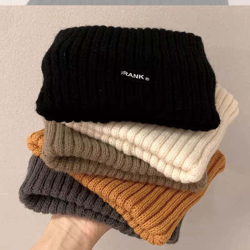 Otoño y invierno correa de cabello de punto para mujeres 2024 nuevo deportivo frente protector a prueba de viento frente caliente cubierta de cabello de mes paquete pañuelo