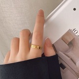 Ретро кольцо из нержавеющей стали, ювелирное украшение, золото 750 пробы, не выцветает, изысканный стиль, легкий роскошный стиль