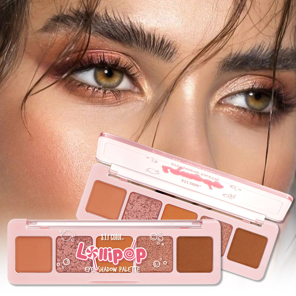 Polvo delicado perlado sequin mate 5 color eye shadow disco al por mayor comercio exterior principiantes marcas de nicho in barato