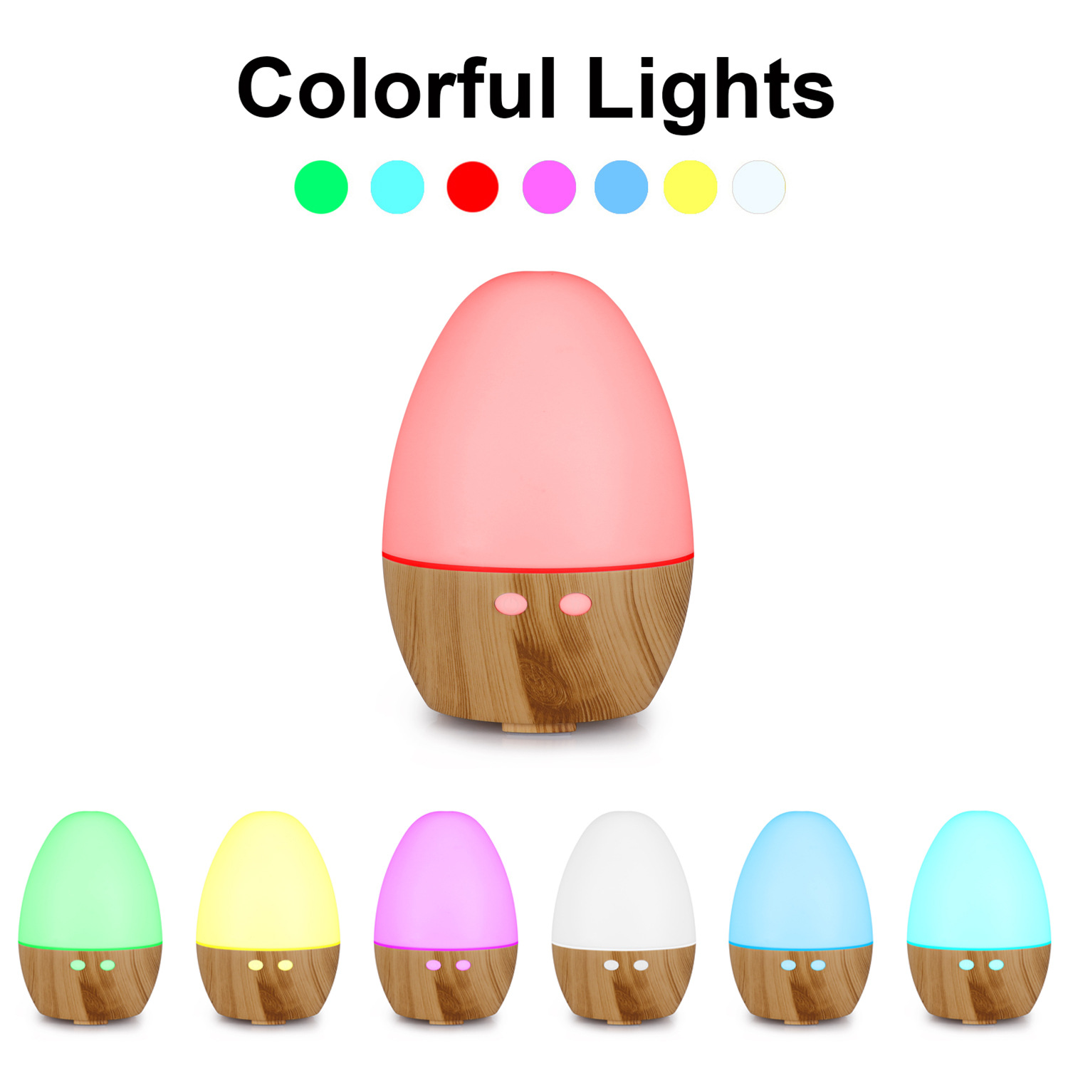 Fábrica de origen al por mayor 130ml huevo colorido lámpara de noche de escritorio de oficina en el hogar aceites esenciales aromáticos regalos creativos transfronterizos