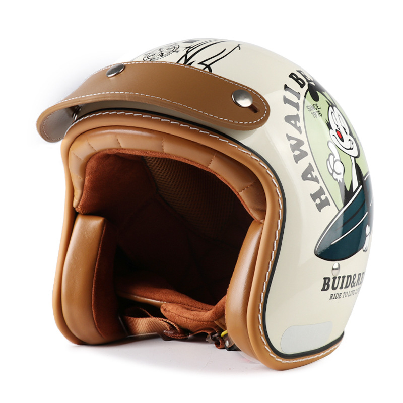 [Spot] White Elf VGV casco de motocicleta 3C certificado casco retro venta caliente transfronteriza 3/4 casco