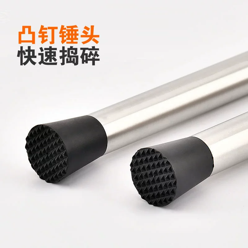 [直腰不锈钢碎冰棒奶茶店水果压汁棍暴打柠檬捣汁棒多用途现货批发]
