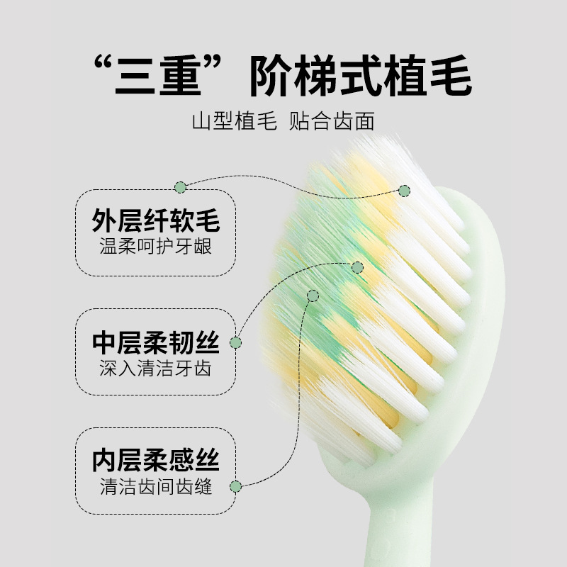 修洁五支装宽头软毛大头凸面情侣牙刷家庭套装成人厂家工厂|undefined