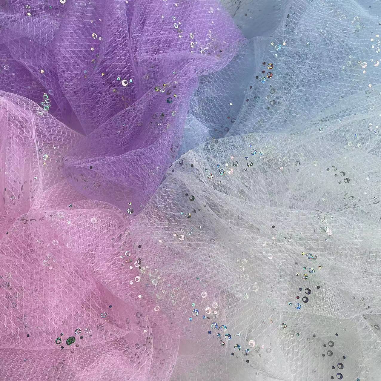 INS风蕾丝镭射空心圆片网纱布拍摄道具背景网眼布舞台服装饰面料