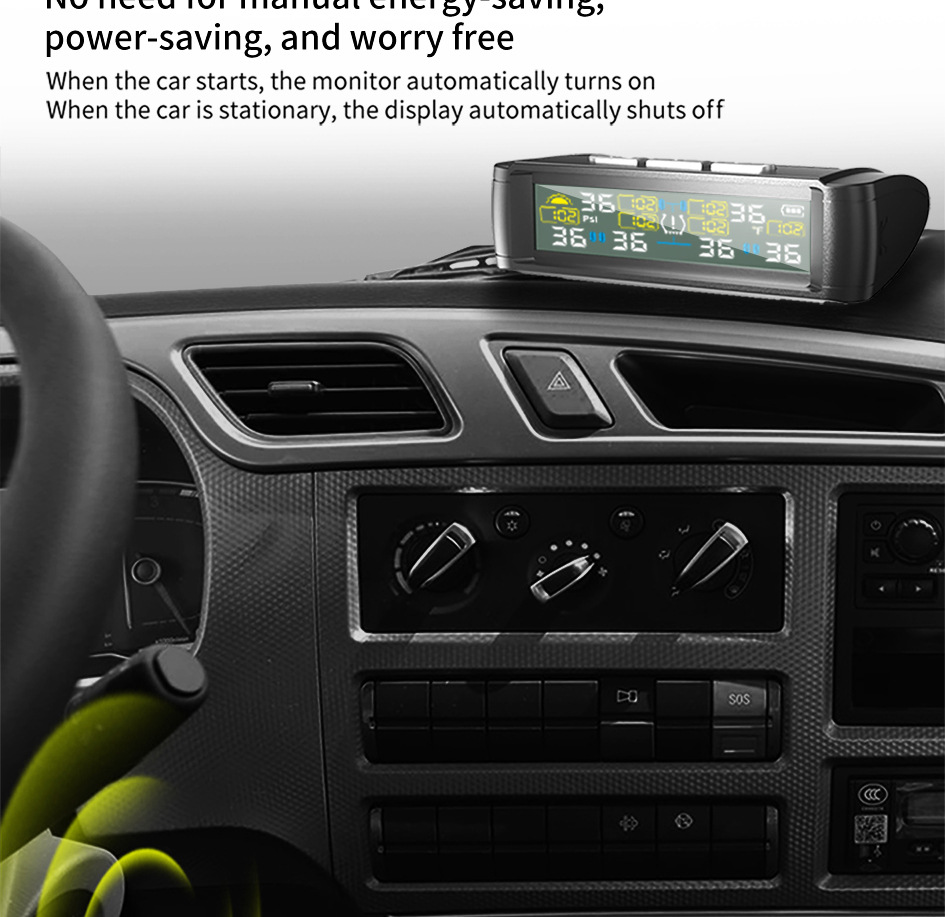T11-6 Wheel-Mounted Tire Pressure Detector Solar-Powered Tire Pressure Monitoring High-Precision Wireless Rv Tire Pressure Tpms Cross-System