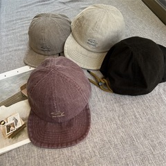 韩版水洗棉软檐棒球帽四季款海豚刺绣美式复古休闲软顶鸭舌帽子男