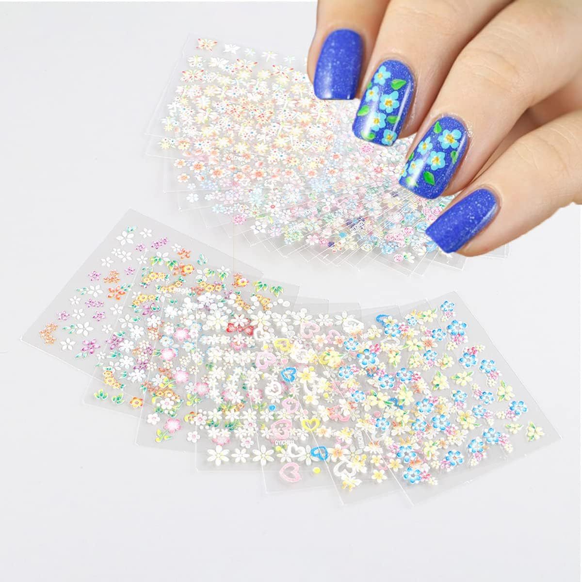 El Comercio exterior transfronterizo popular pegatinas de uñas amor pegatinas de brillo flor pequeña decoración de uñas floral pegatinas lindas pequeñas calcomanías