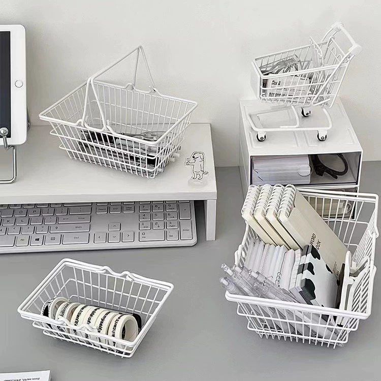 Small Metal Wire Storage Basket, Multi-Size Table Organizer for Coffee Capsules, Kids