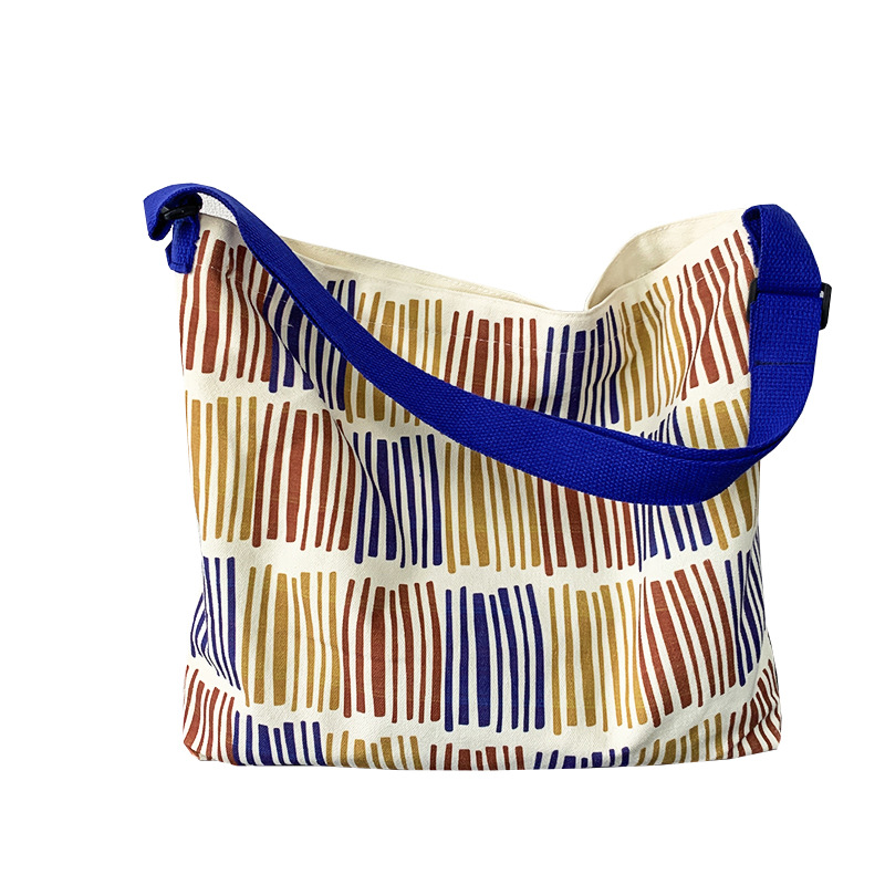 Bolso bandolera de lona para mujer, estilo nuevo de primavera y verano, bolso de hombro de mano literario fresco de gran capacidad, mochila escolar de estudiante con cremallera