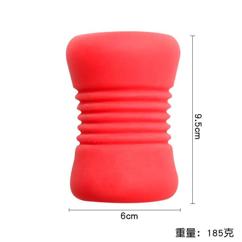 Hamburger Cup Dual-Channel Male Masturbator, Double-Ended Manual Stroker, TPE — detail image 14