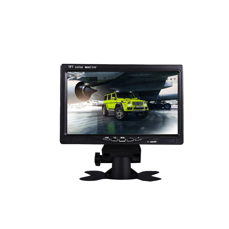 Car-mounted display 7inch CCD signal screen + 2 high-definition night vision AV lenses front and rear dual camera set