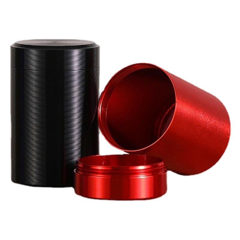 Mini hilo de aleación de titanio latas de Té de viaje sellado latas pequeñas caja de embalaje latas de boca en espiral de metal latas de aluminio de protección del medio ambiente