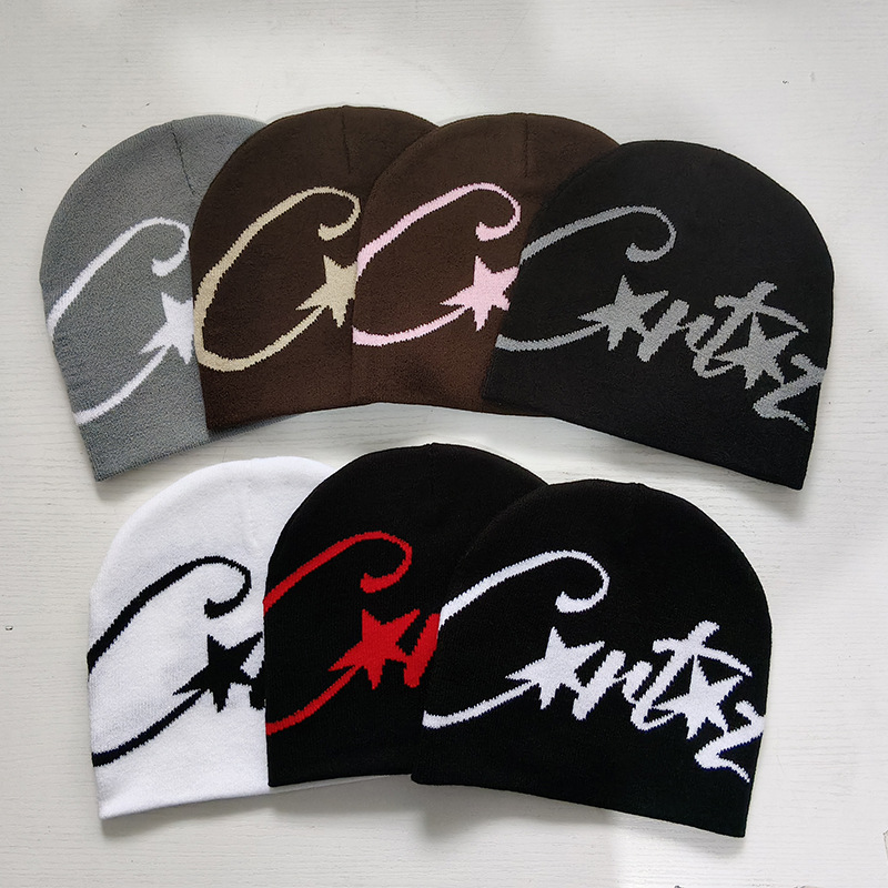 American Street Hip-Hop Skateboard Knit Hat Trendy Unisex Autumn and Winter Warm Beanie Jacquard Knitted Hat