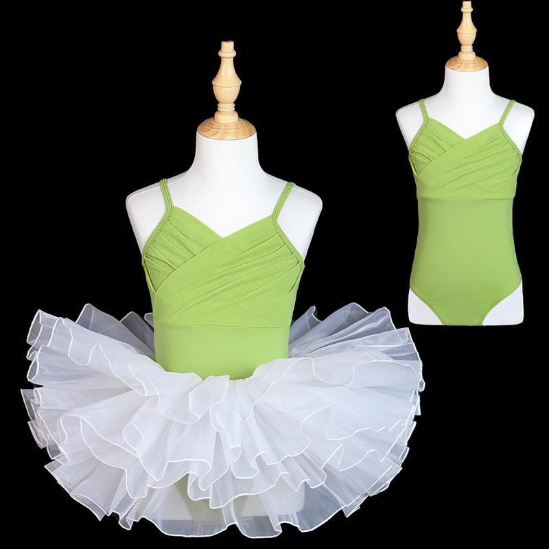 Ropa de baile para niños, ropa de entrenamiento de baile para mujeres, tirantes, falda de manga larga, falda de princesa, ropa de ballet, ropa de gimnasia, verano