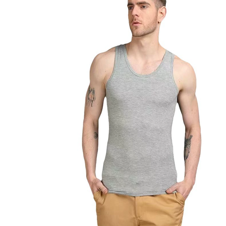 Трикотажный базовый жилет из хлопка для осени и лета, slim fit