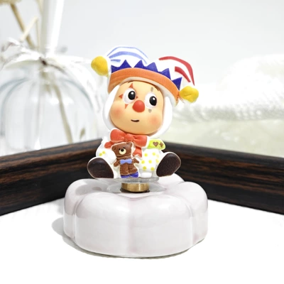 Circus Clown Star Character Ceramic Rotating Figurine, Modified Cute Doll, Second-Creation Car and Desktop Ornament Toy (Car ornaments) - circus-star-1