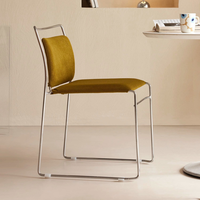 Carefully Selected Italian-Style Minimalist Modern Dining Chairs for Home Use, Designer Minimalist Iron Chairs, Bauhaus Backrest Stools