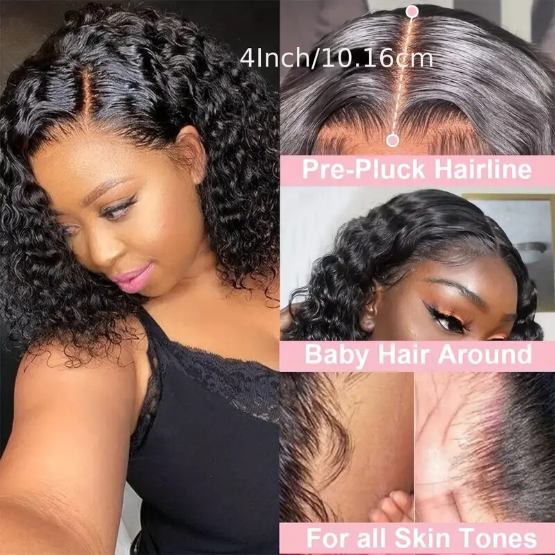 Cross-Border Foreign Trade Hot-Selling Women's Lace Front Short Curly Afro Curl Bob Wig Synthetic Fiber Full Wig Cross-Border Foreign Trade Hot-Selling Women's Lace Front Short Curly Afro Curl Bob Wig Synthetic Fiber Full Wig