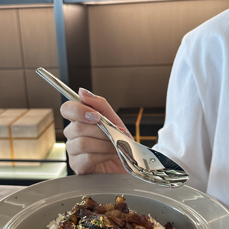 [Exportar a Alemania] 316 La comida principal de acero inoxidable es más cuchara cuchara cuchara cuchara de comida occidental cuchara engrosada sopa pequeña cuchara cuchara
