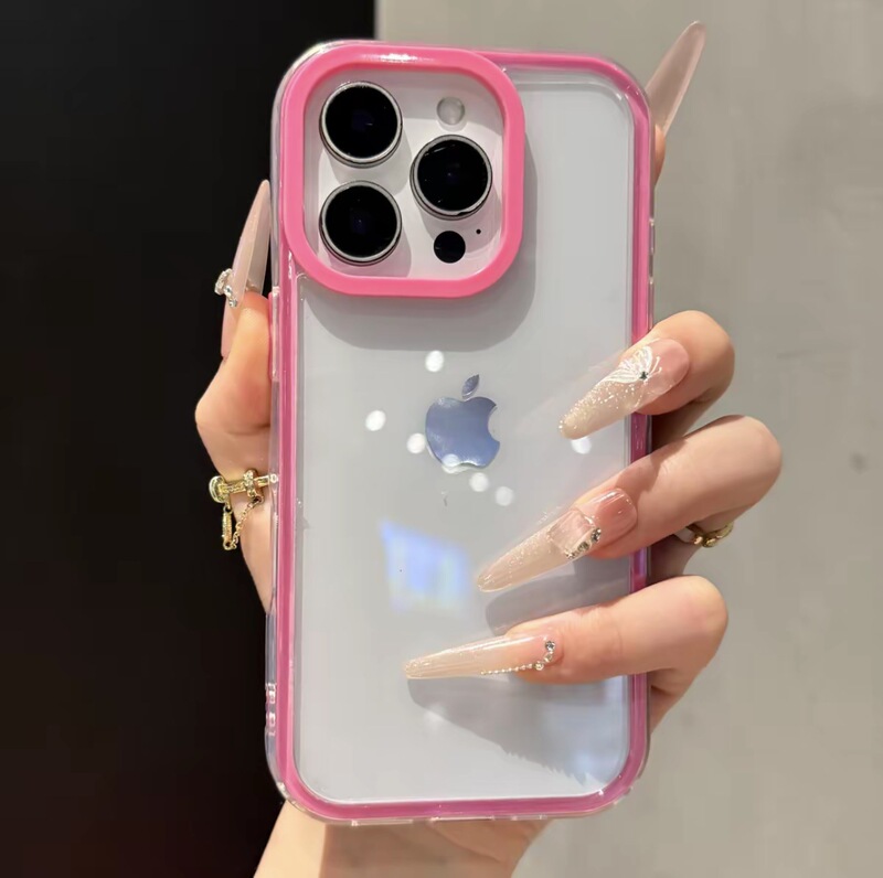 高颜值滴胶透明壳适用iphone16手机壳14苹果15promax亚克力13凹槽|undefined