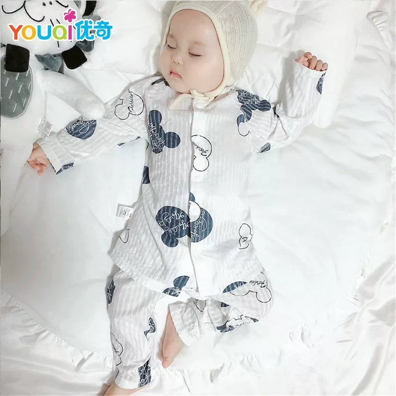 优奇 Летняя детская одежда, детский шелковисто-хлопковый муслин тонкие pijama для мальчиков, коллекция 2021
