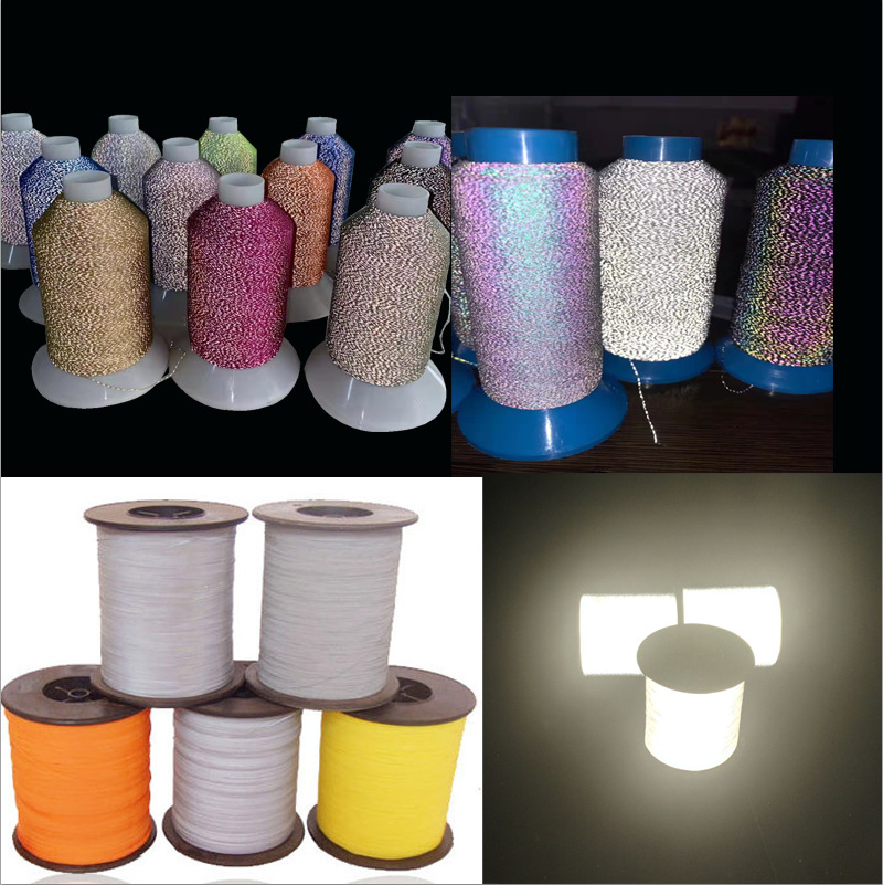 厂家供应2mm双面反光丝编织宠物织带反光丝线材料 高亮双面反光条