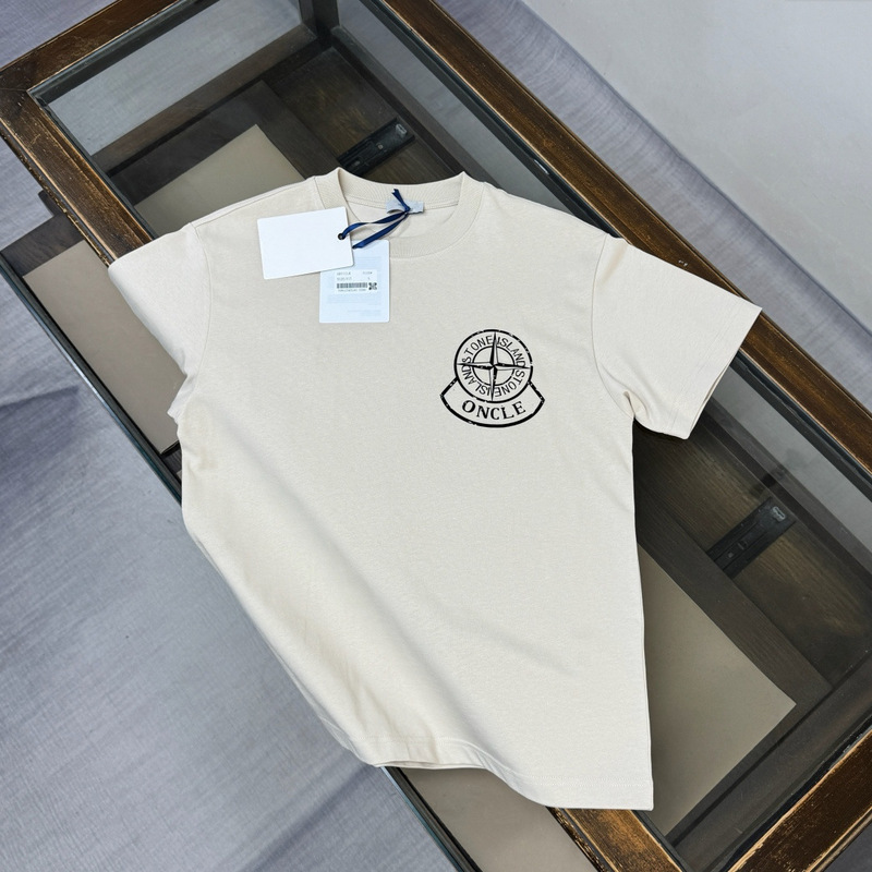 New Summer Men's Short-Sleeve T-Shirt, Heavyweight Pure Cotton Casual Printed Round-Neck Trendy Brand T-Shirt, Couple Style