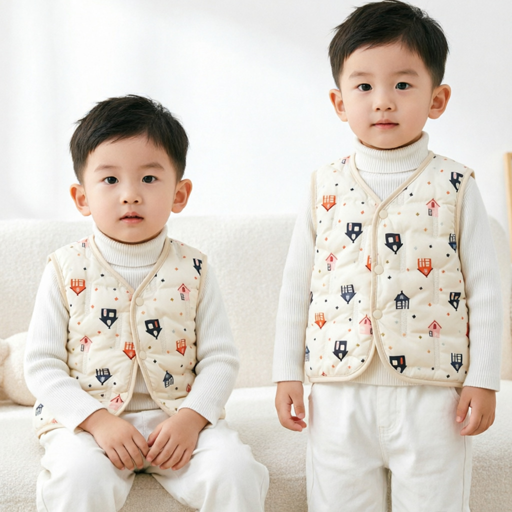 Lightweight children's vest, suitable for export, warm and versatile for autumn and winter, for boys and girls, suitable for inner wear.