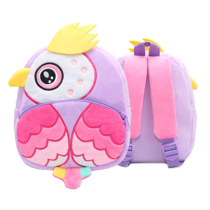 3D lindos dibujos animados peluche niños jardín de infantes mochila escolar movimiento de animales escolares mochila de peluche mochila de niños