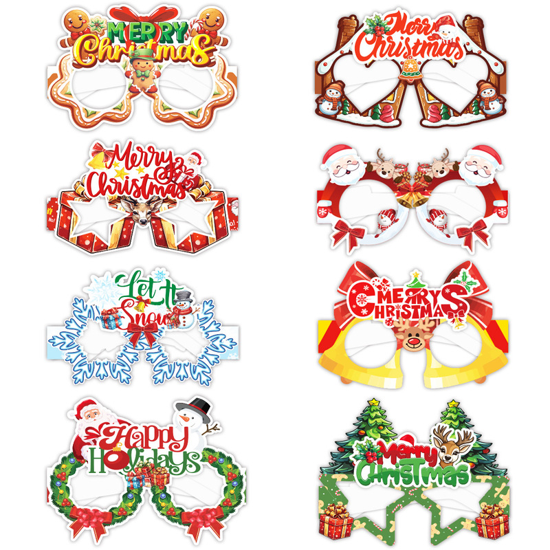 2025 新しいクリスマスパーティー面白い写真小道具メガネ装飾パーティーメガネドレスアップ用品|undefined