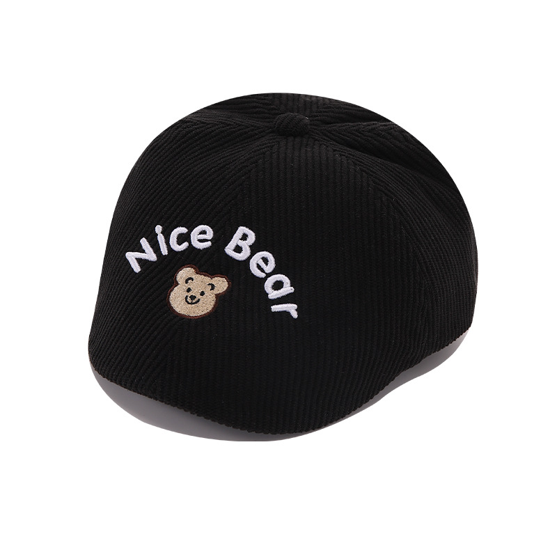 Bebés lindos, bebés de moda, boinas de oso, bebés para hombres y mujeres, super lindos, mechas de lámpara, gorras de lengua de acero, otoño y invierno